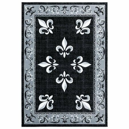 UNITED WEAVERS OF AMERICA 2 ft. 7 in. x 7 ft. 4 in. Bristol Casselton Black Rectangle Runner Rug 2050 11070 28C